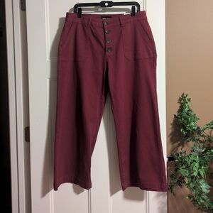 Tribal Jeans NWT Women's Red Wine Wide Leg Pants. Size 12.